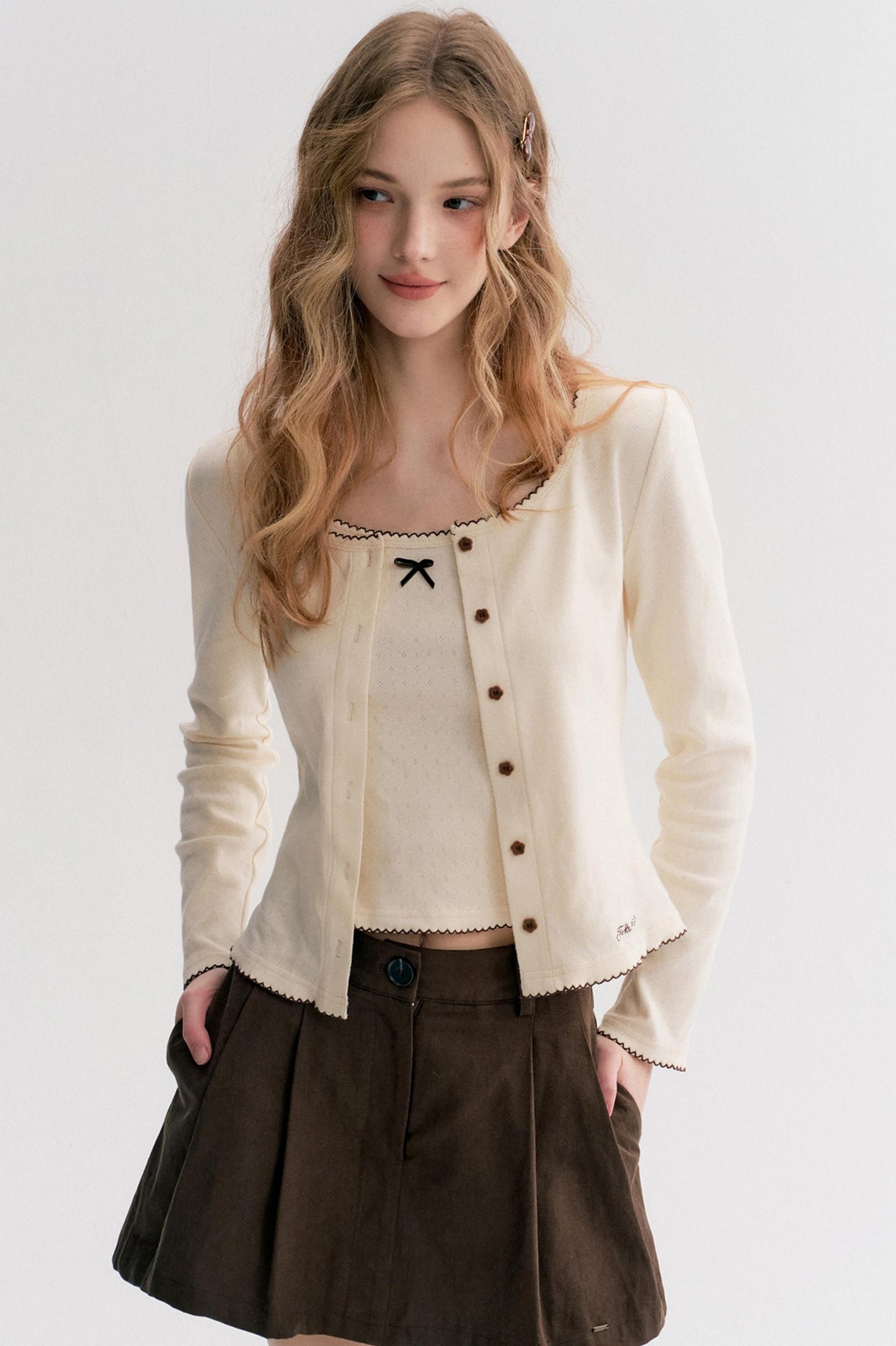 Romantic Autumn Lace Knit Cardigan