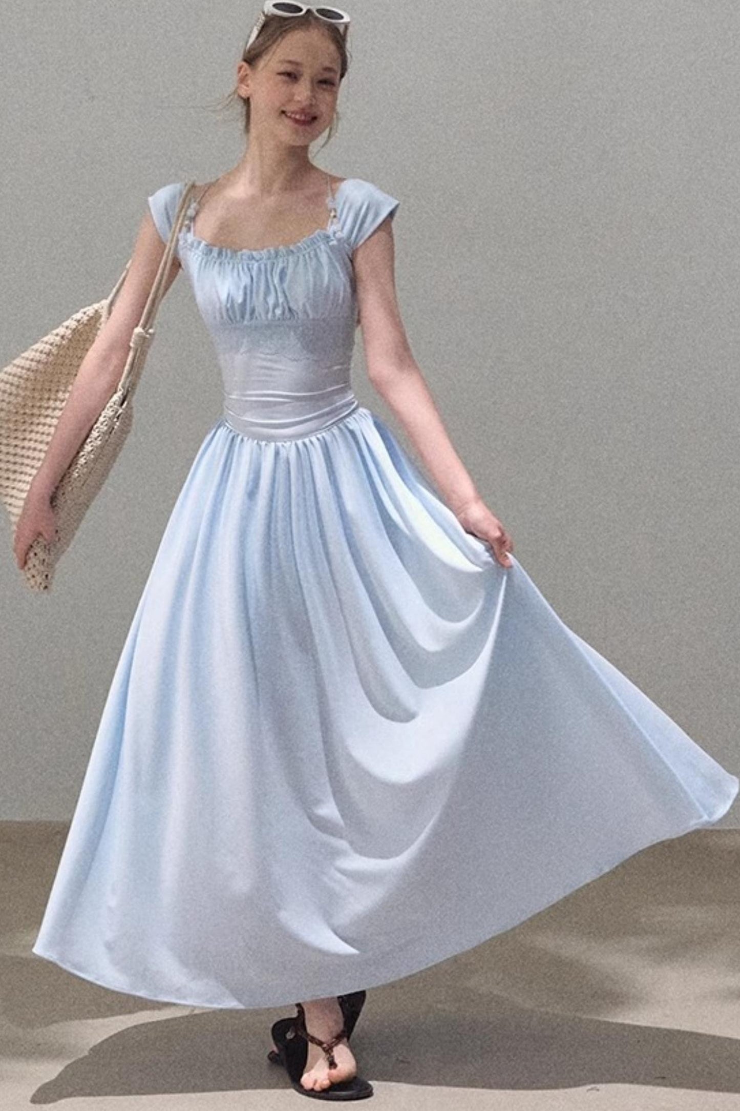 Square Neck Halter Knit Dress