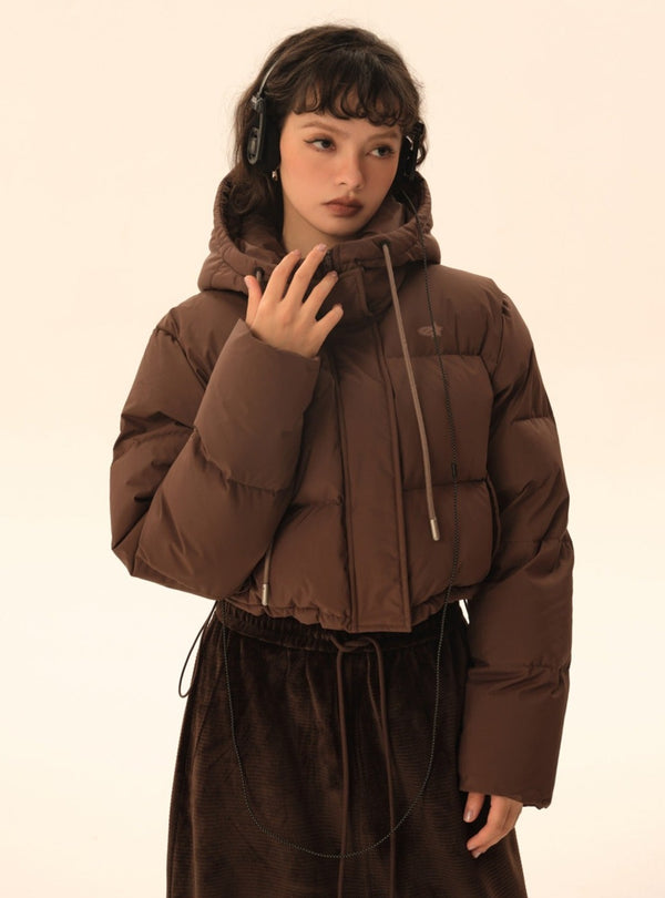 Hoodie cropped cotton jacket