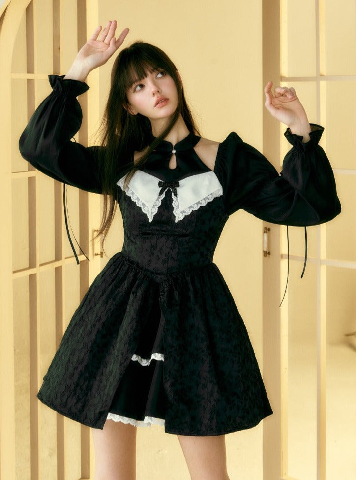 Black Cherry Chinese style dress