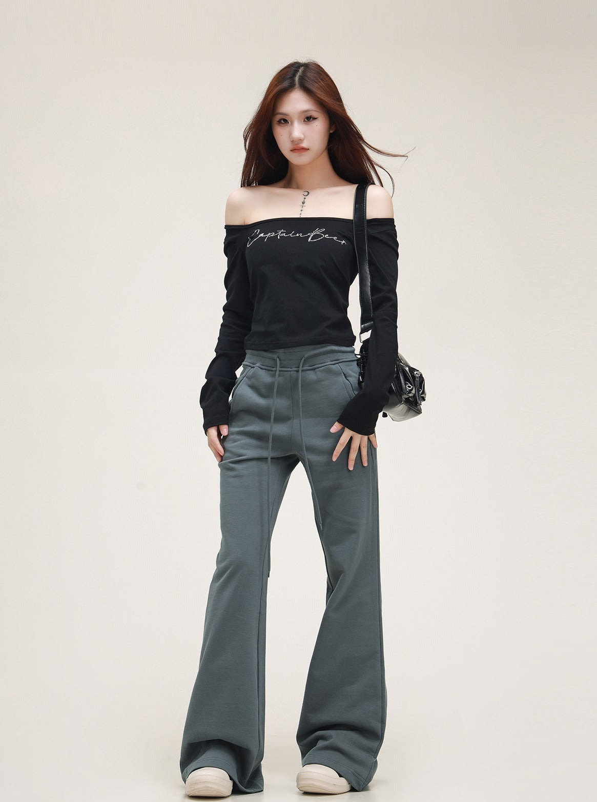 American Casual Pants Slim Slightly Flared Pants