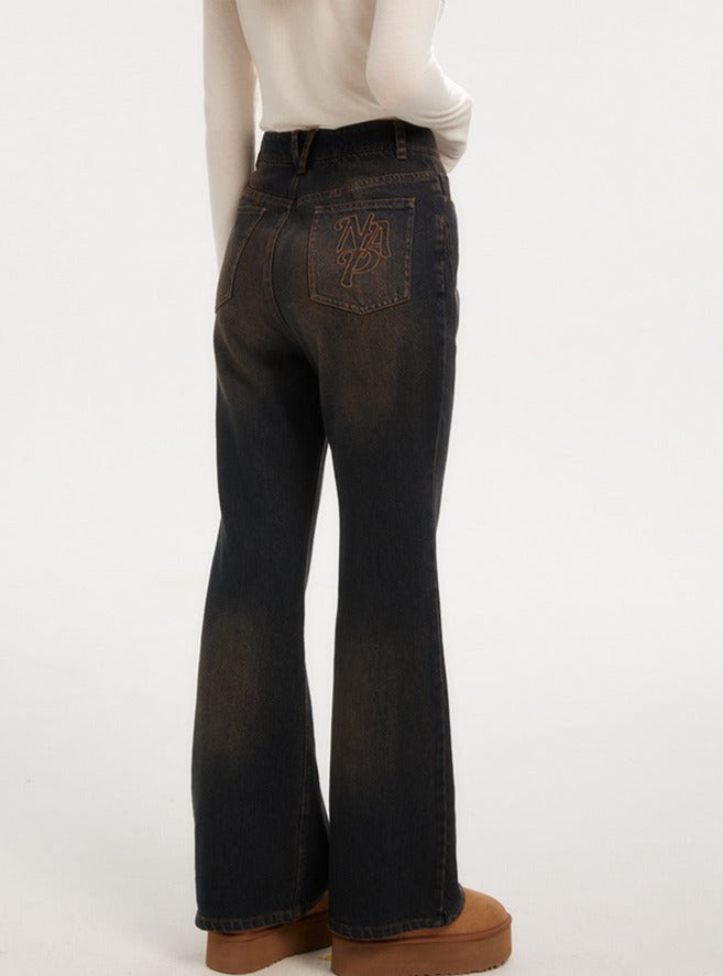 VINTAGE HIGH WAISTED SLIM JEANS PANTS