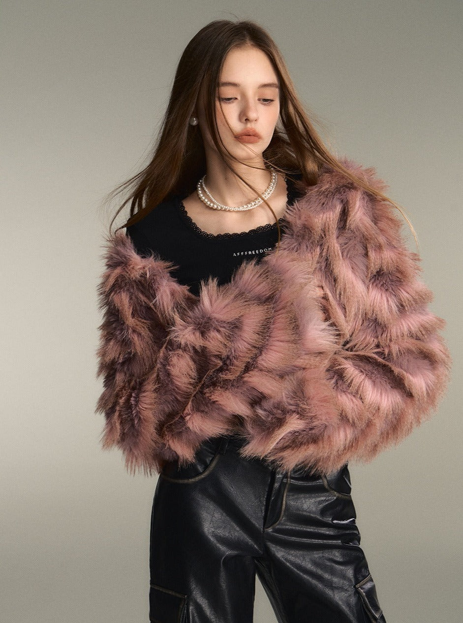 Golden Girl Gradient Eco-Friendly Fur Jacket