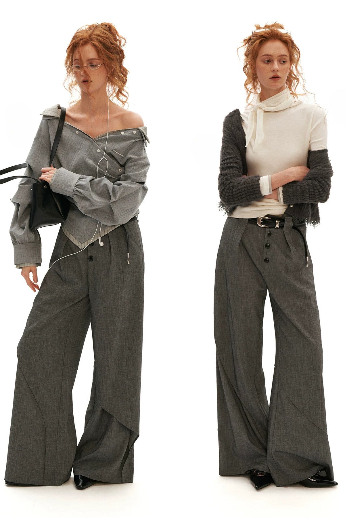 Linen Lyocell Spliced Waist Straight Pants