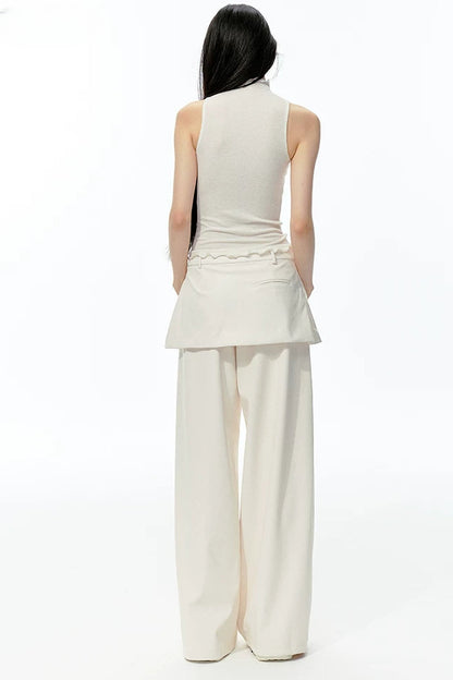 Matte Soft Faux Leather Bow Pants