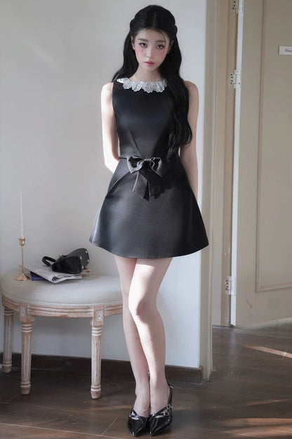 Bow Lace Sleeveless Dress