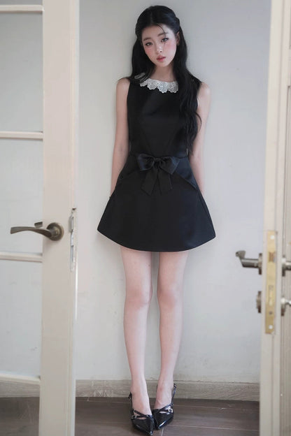 Bow Lace Sleeveless Dress