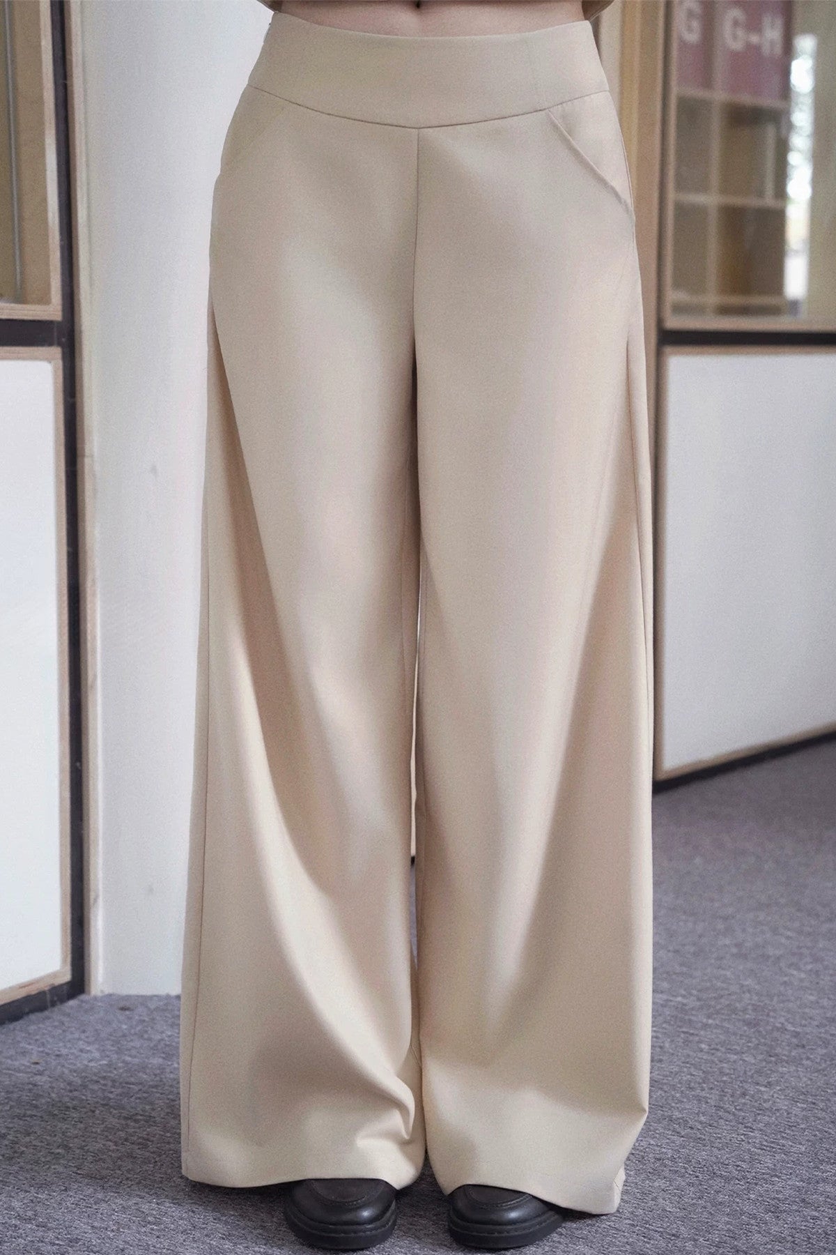 Straight Wide-Leg Pants