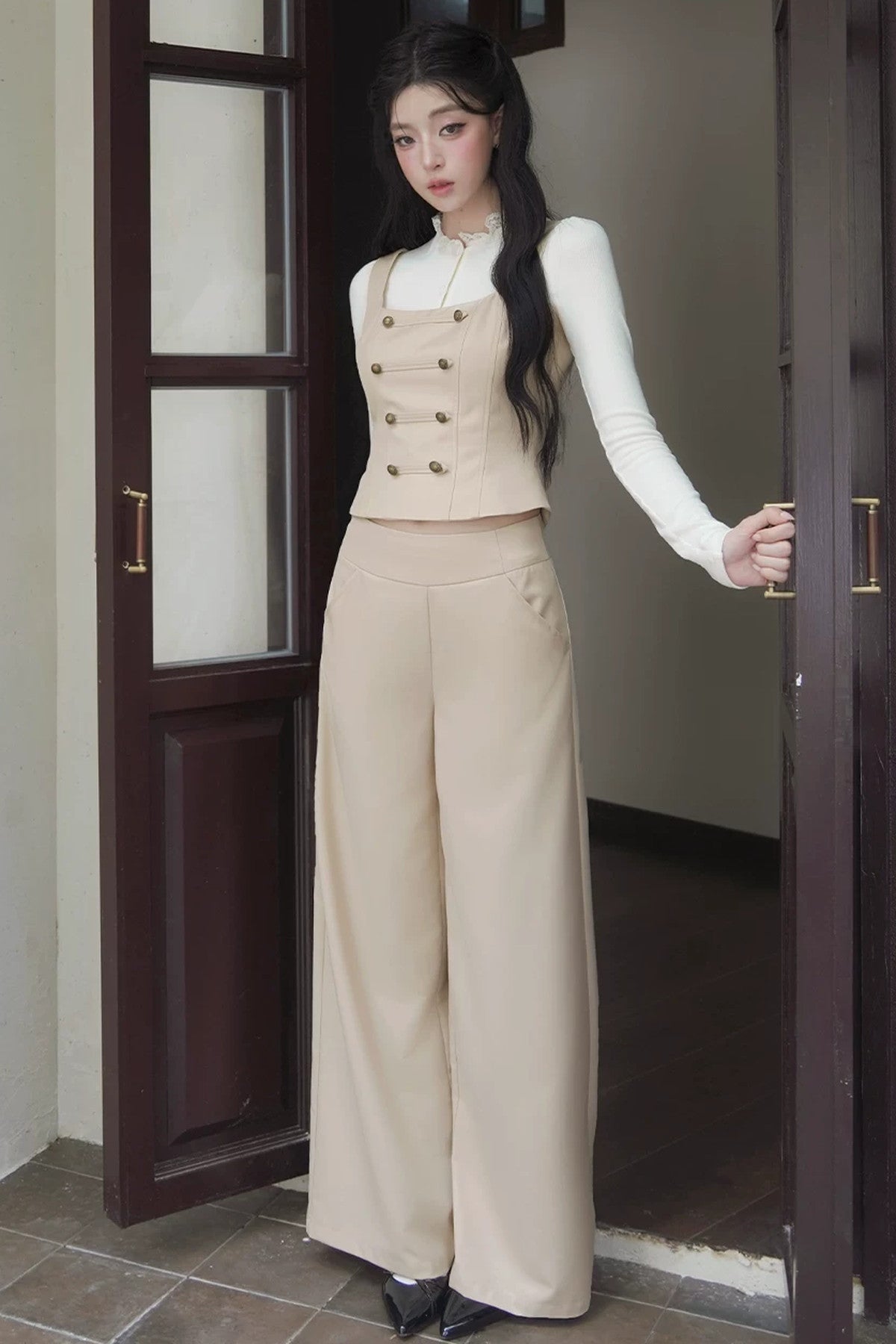 Straight Wide-Leg Pants