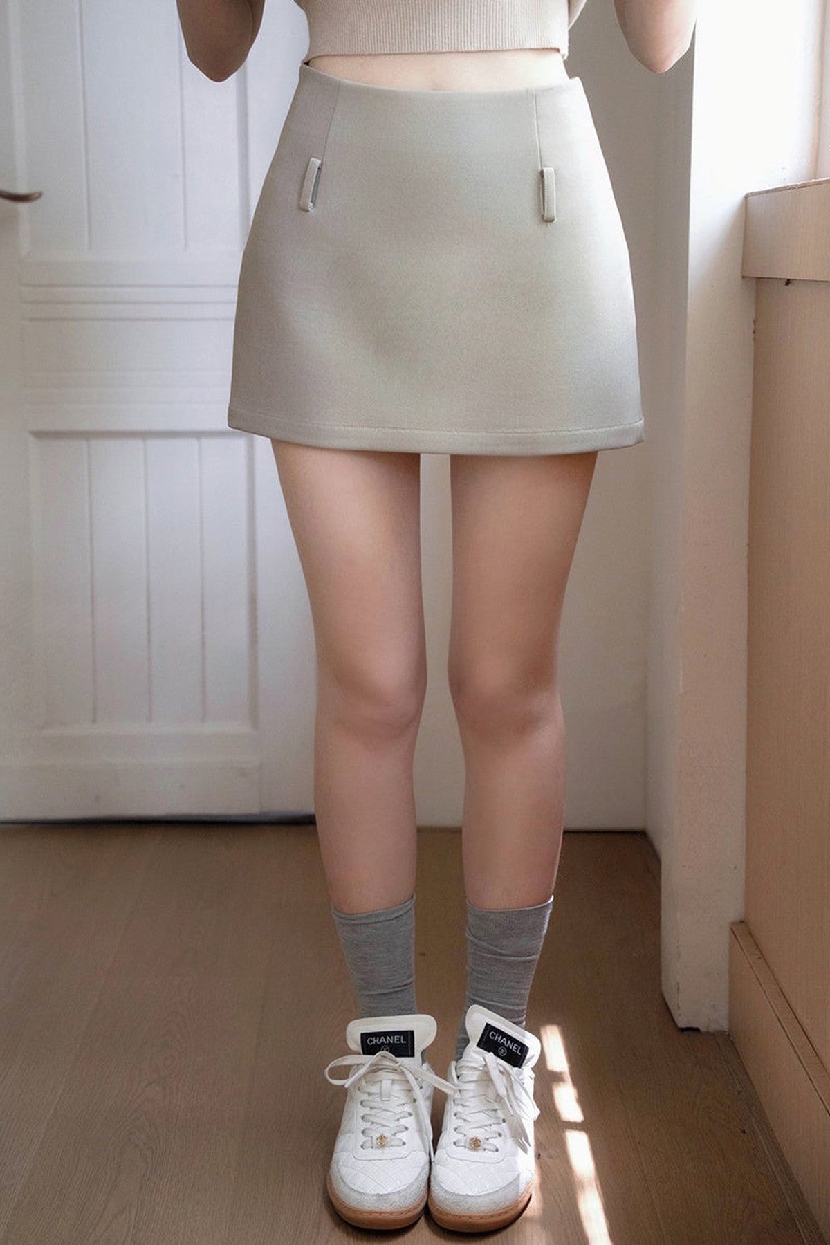 Blue and White Coastline Shirt and Skirt Set-Up