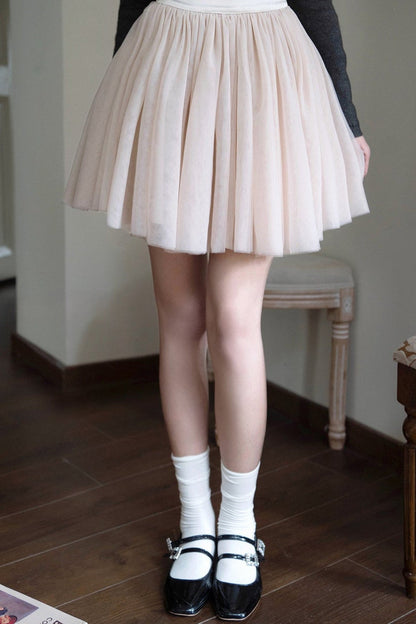 A-Line Large Flared Mesh Skirt