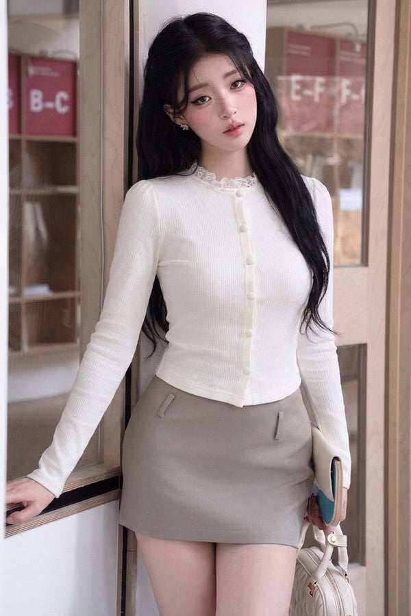 Knitted Top and High-Waisted Pants Set-Up