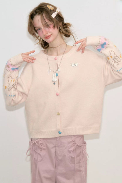 Apricot Knit Cardigan Shawl Set-Up