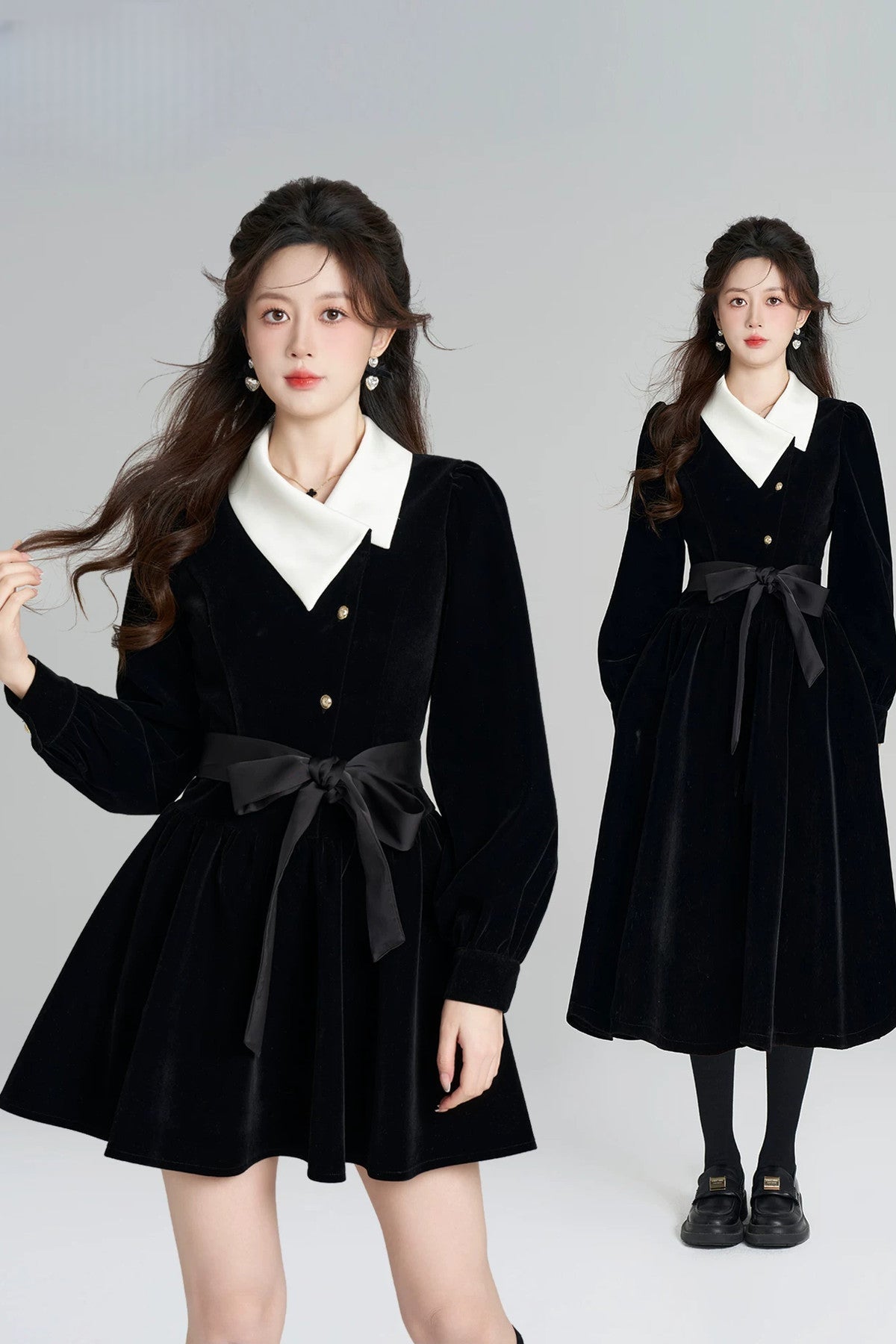 Black Velvet A-Line Dress