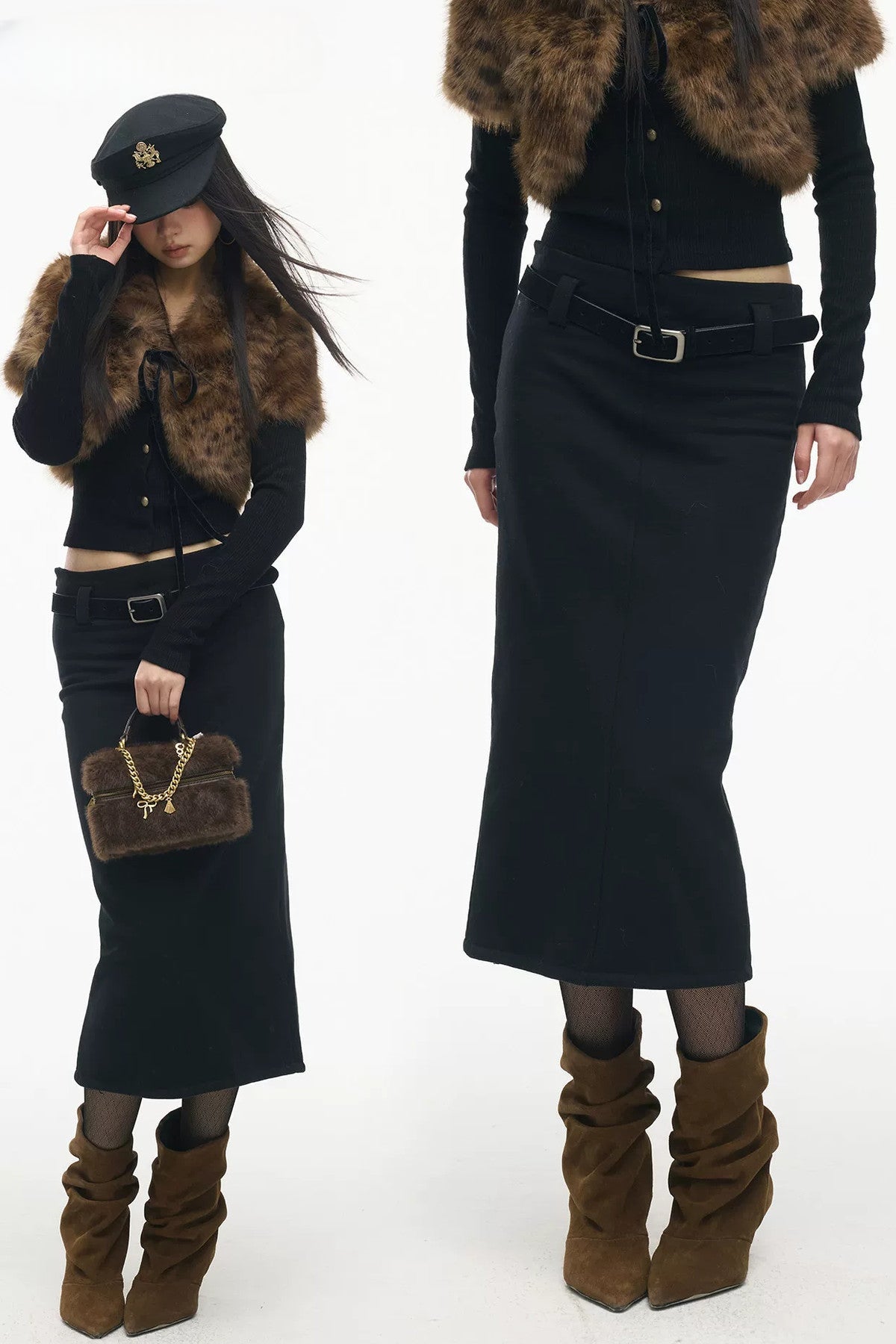 Knitted Sweatshirt Fabric Straight Skirt