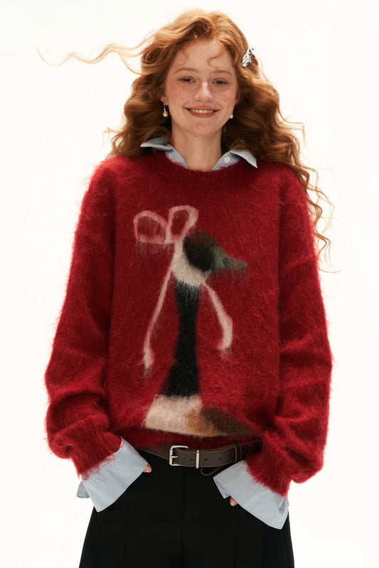 Duck Bow Sweater Tops