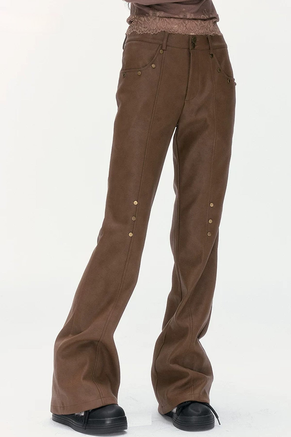 Flared Pants With Detachable Skirt