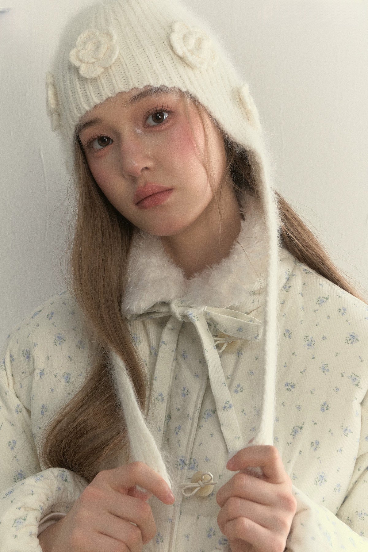 3D Flower Knitted Beanie Hat