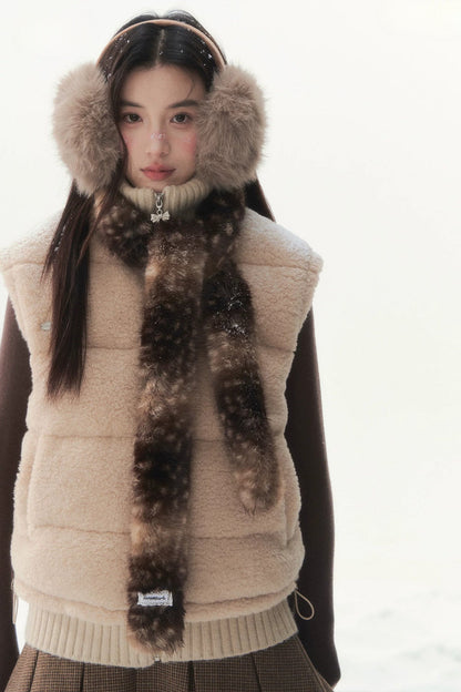 Fluffy Bambi Deer Faux Fur Scarf