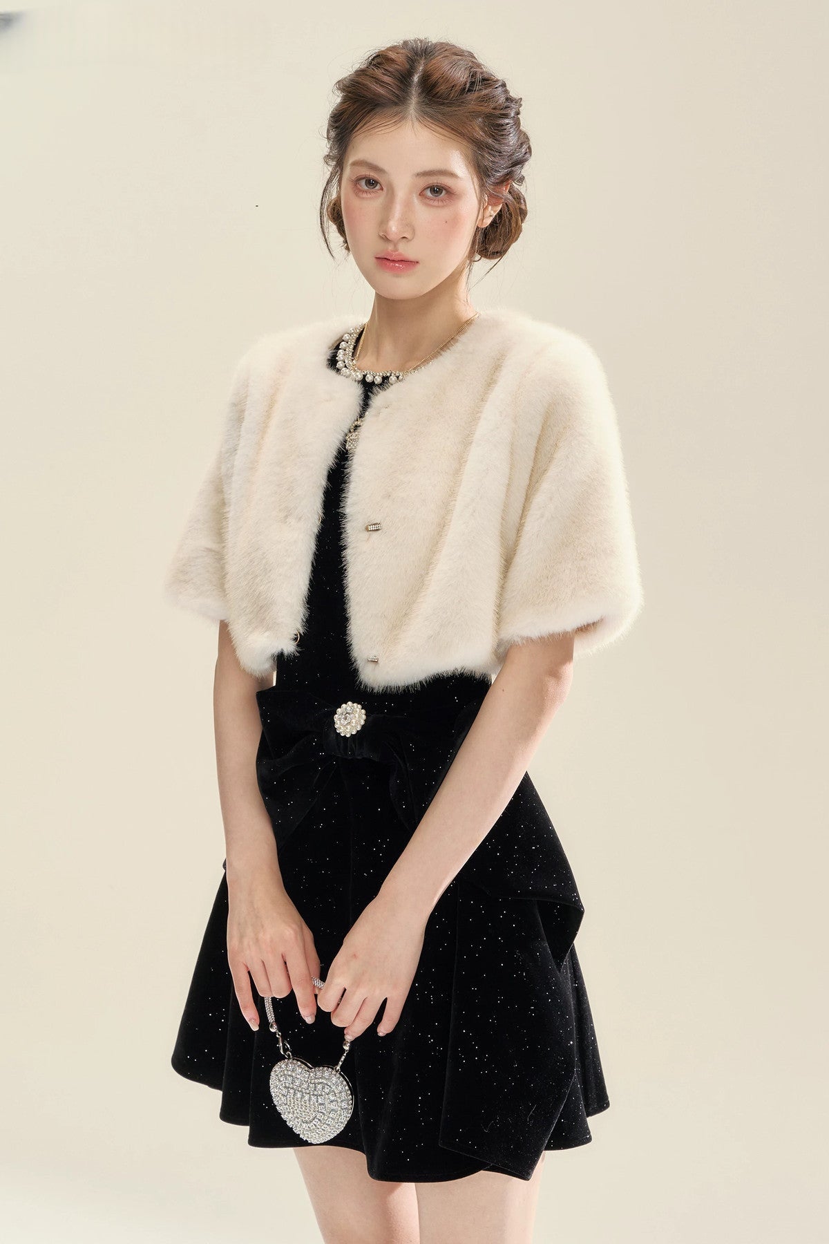 Velvet Nocturne Bow Dress Set-Up