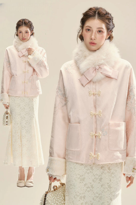 Pink Coat and Long Dress Set-Up