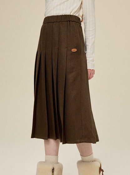 Elasticated Waist A-Line Skirt