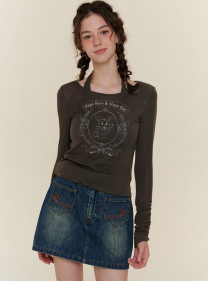 Amerikaner Retro Taille A-Line Small Jeansrock