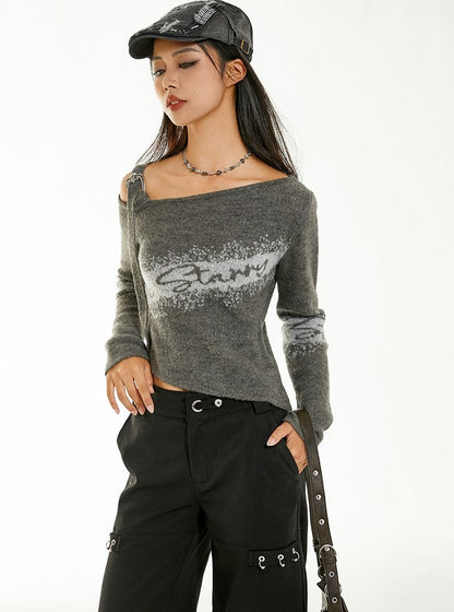 Off-the-Waist Slim One-Shoulder T-shirt