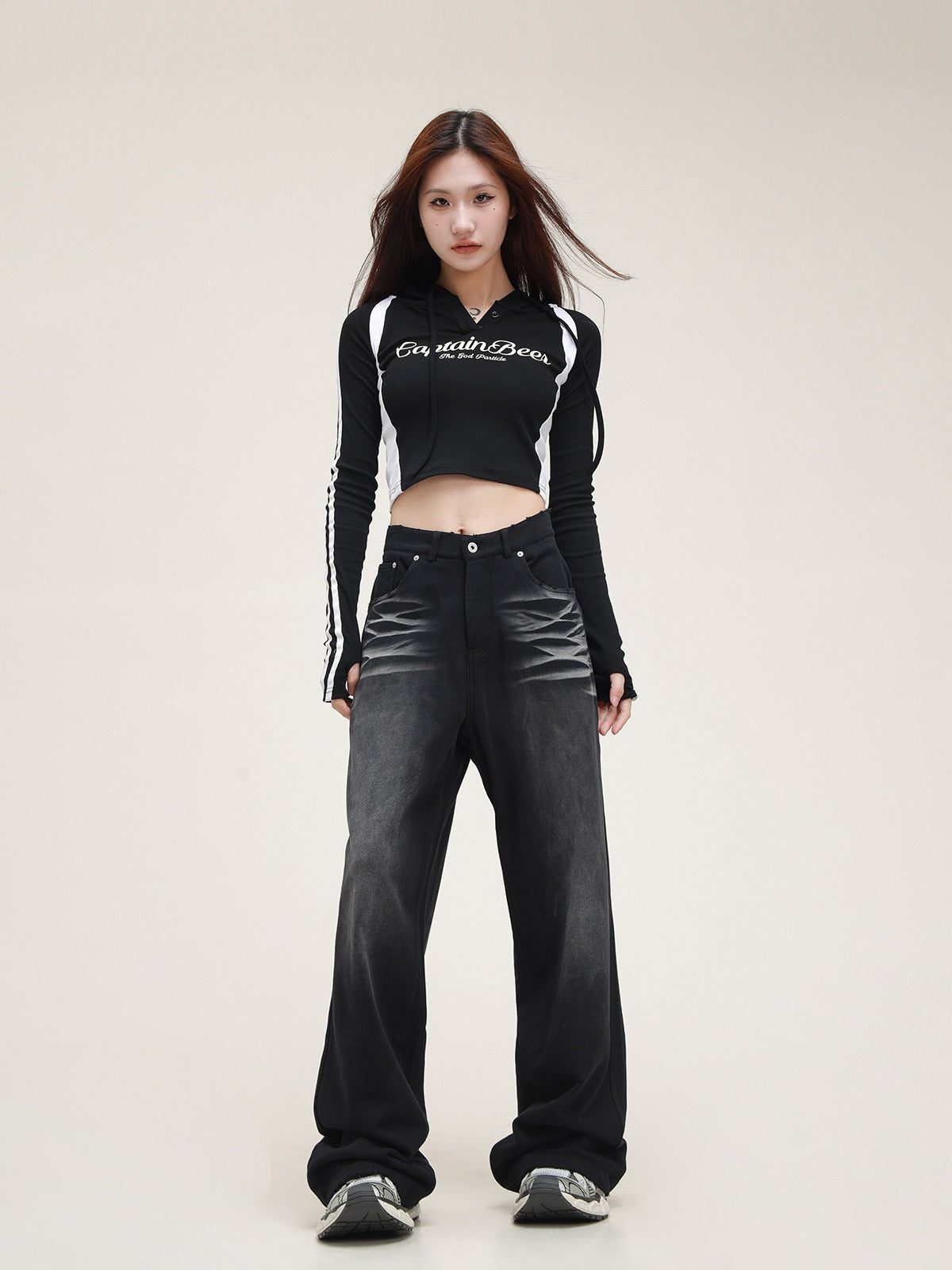 American Retro Imitation Denim Hip-Hop Jogginghose