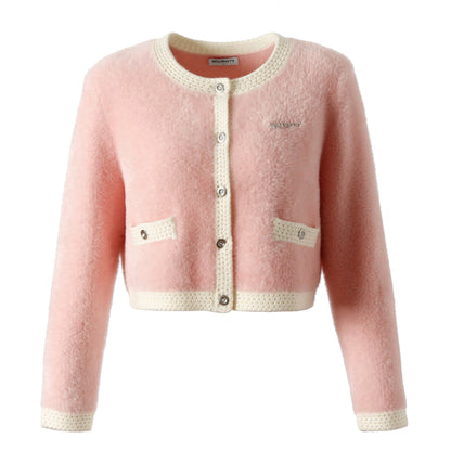 Imitation mink sweater jacket