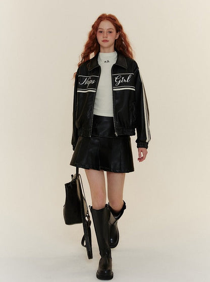 American Retro Leather Biker Jacket