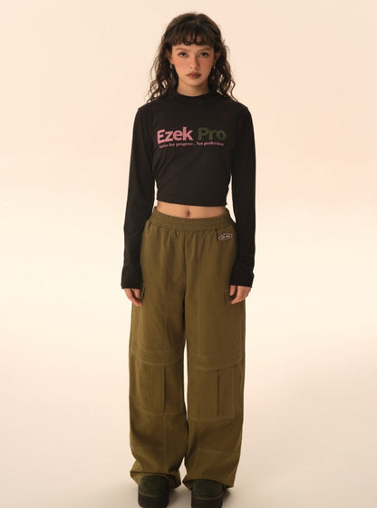 Loose straight casual trousers