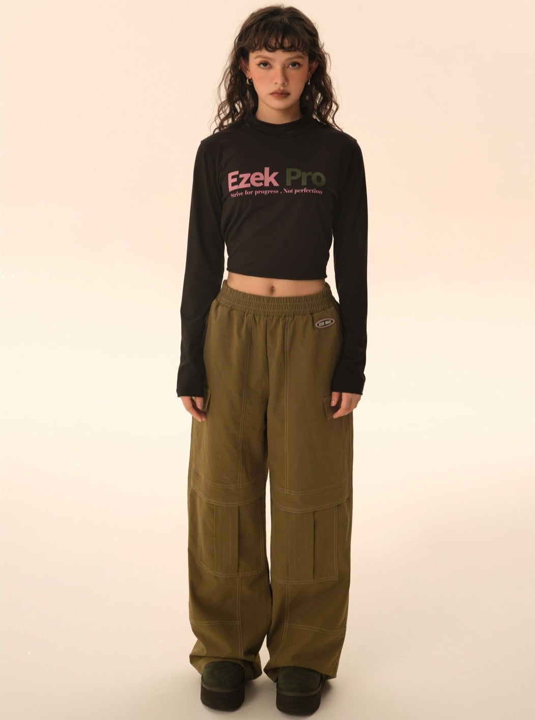 Loose straight casual trousers