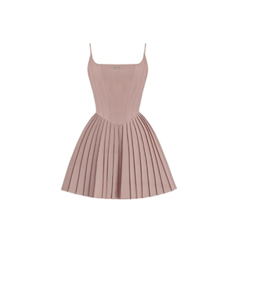Girly Pleated A-Line Dress