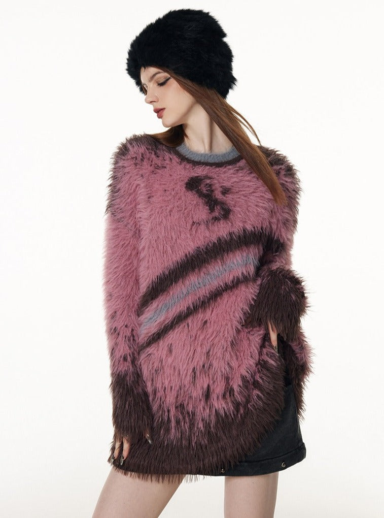 Imitation mink wool soft sweater