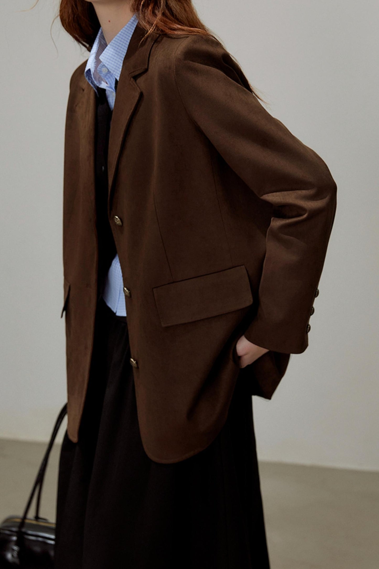 Autumn Retro Suede Blazer