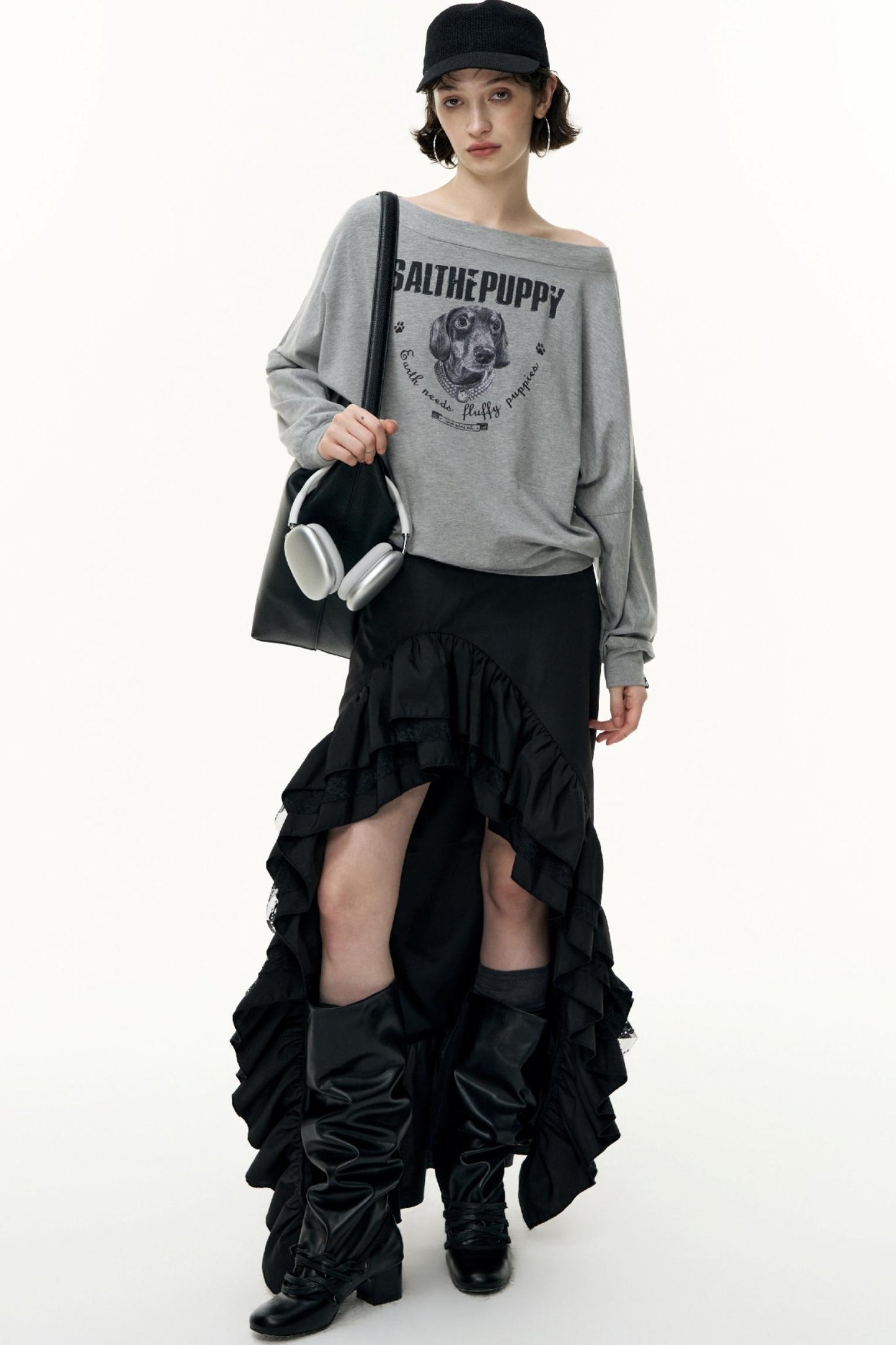 High-Waisted Slimming Long Skirt