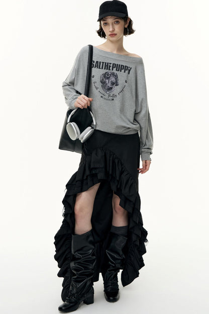 High-Waisted Slimming Long Skirt