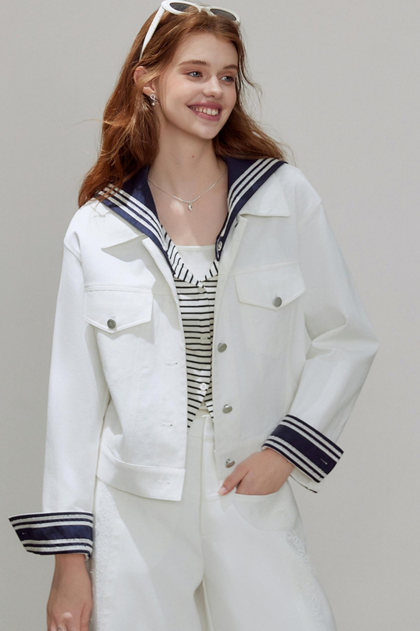 White Denim Short Jacket