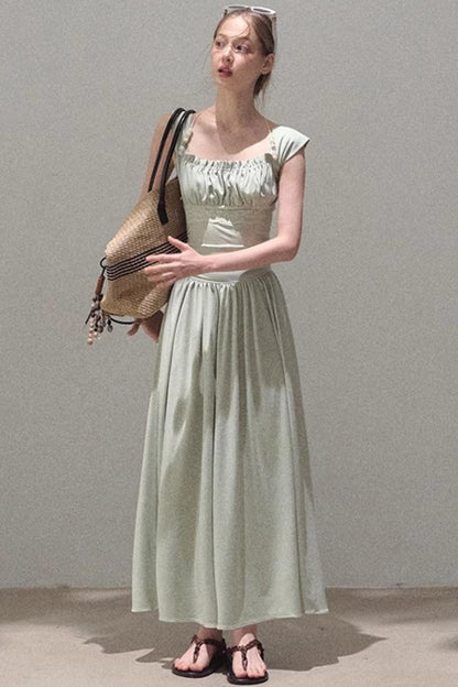 Square Neck Halter Knit Dress