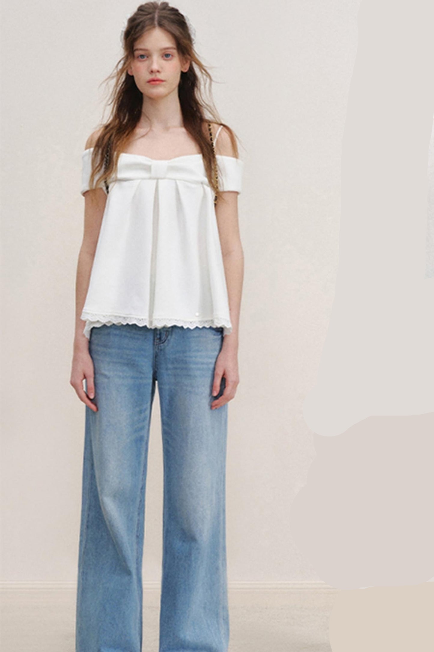 Romantic Lace Wide-Leg Jeans