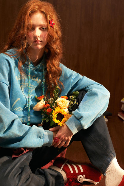 Floral Logo Hooded Sweatshirt