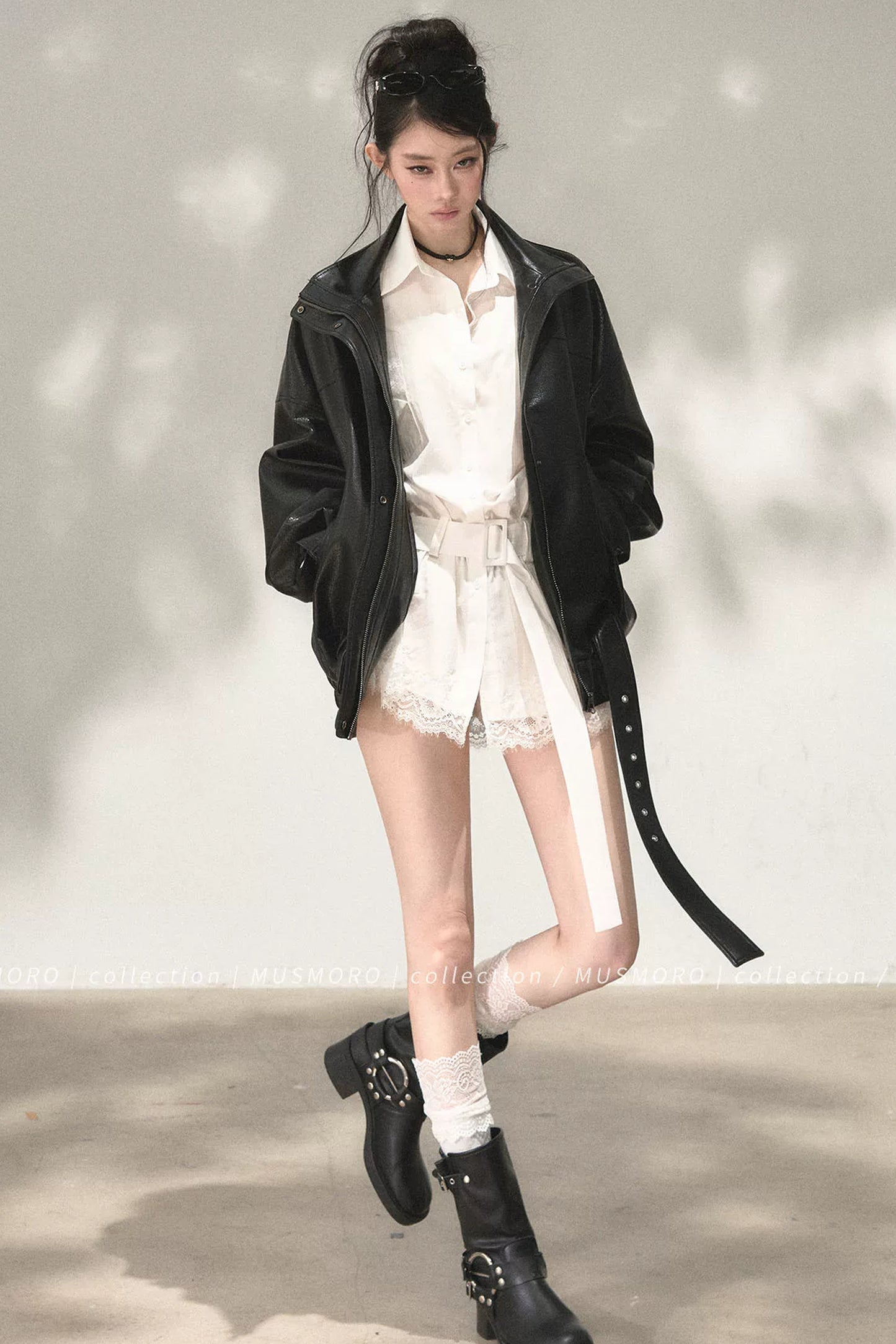 Eyelash Lace Shirt Dress