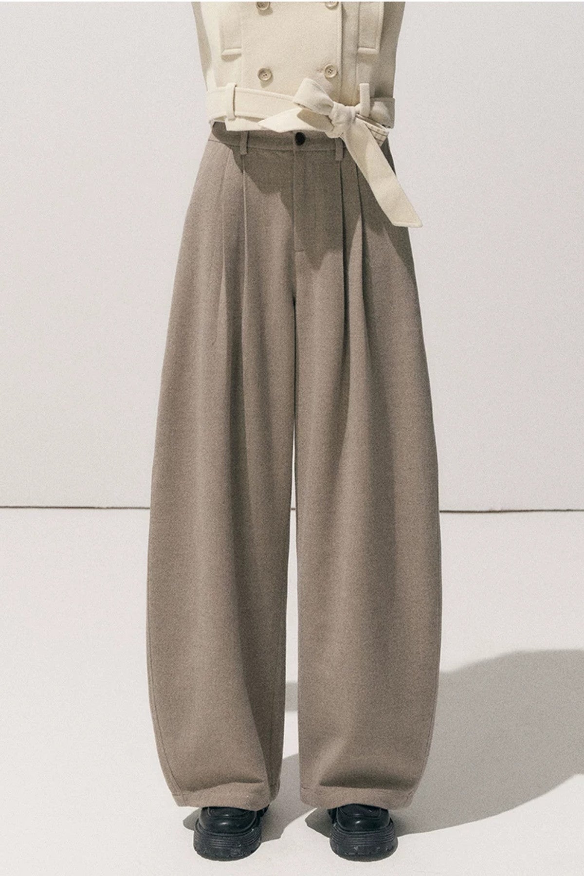 High-Waisted Petite Wide-Leg Pants