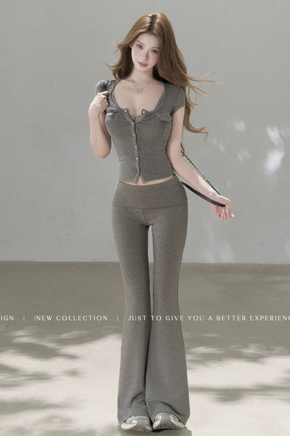 Knit Flared Enhancing Pants