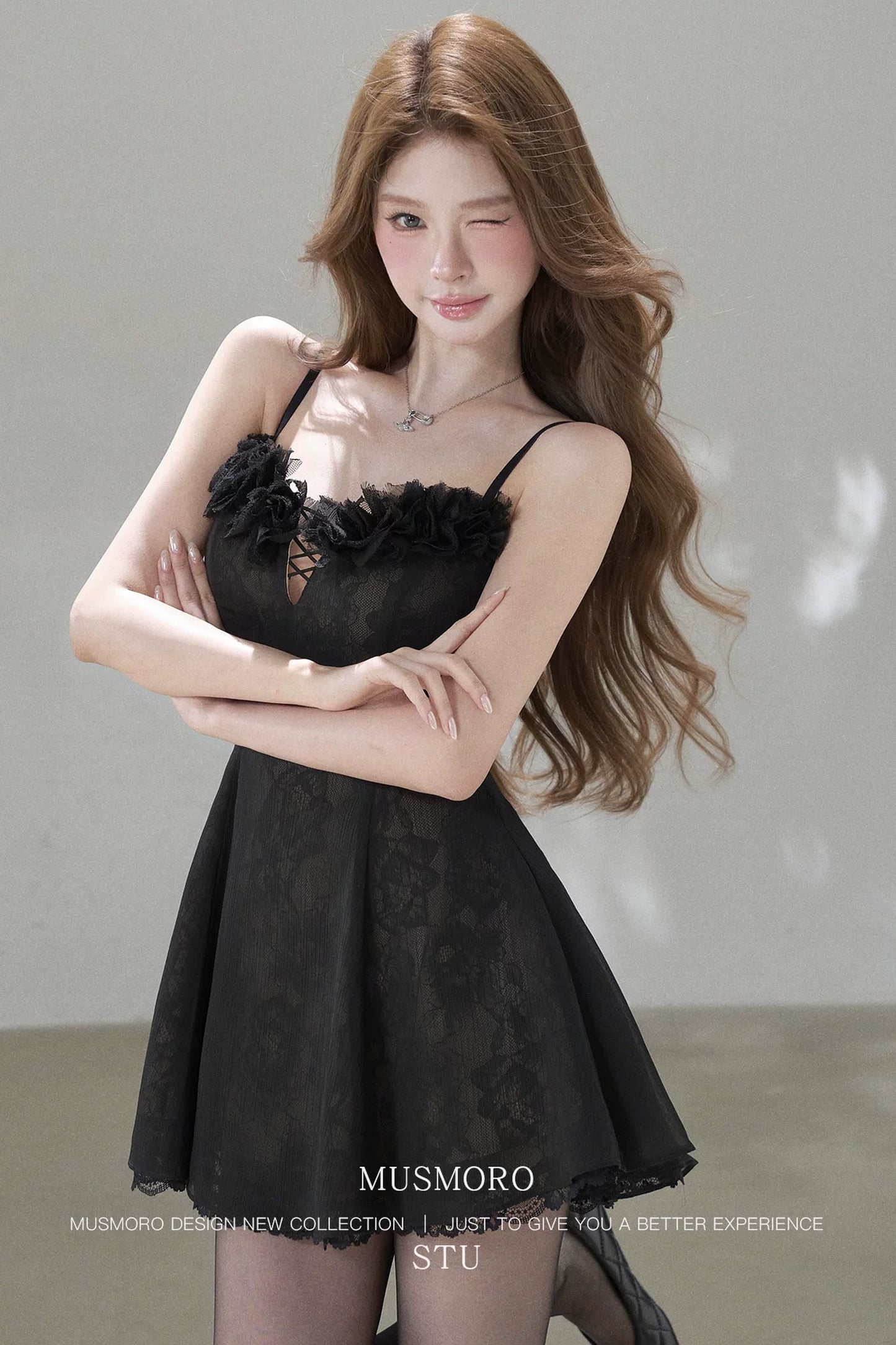 Lace Mesh Floral Dress
