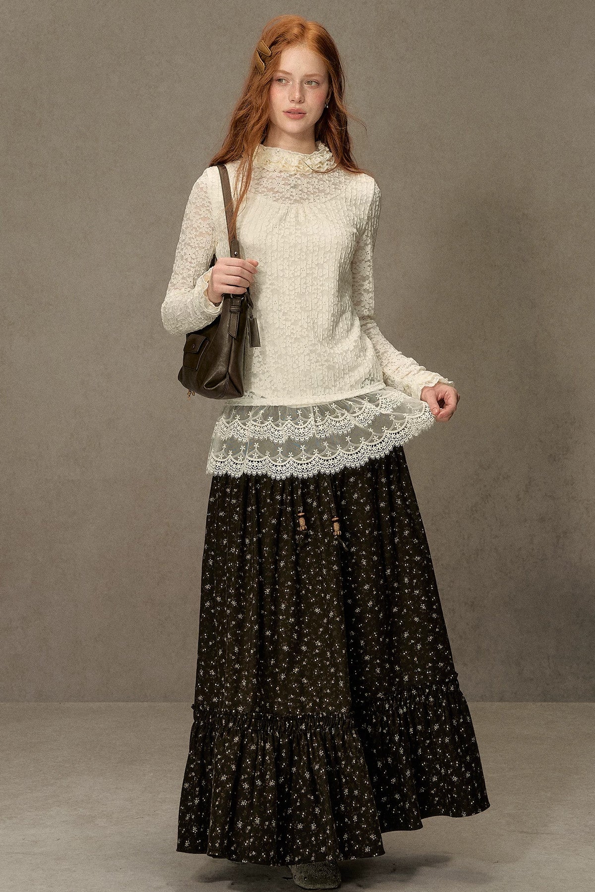 Lace French-Style Hollow-Out Base Shirt