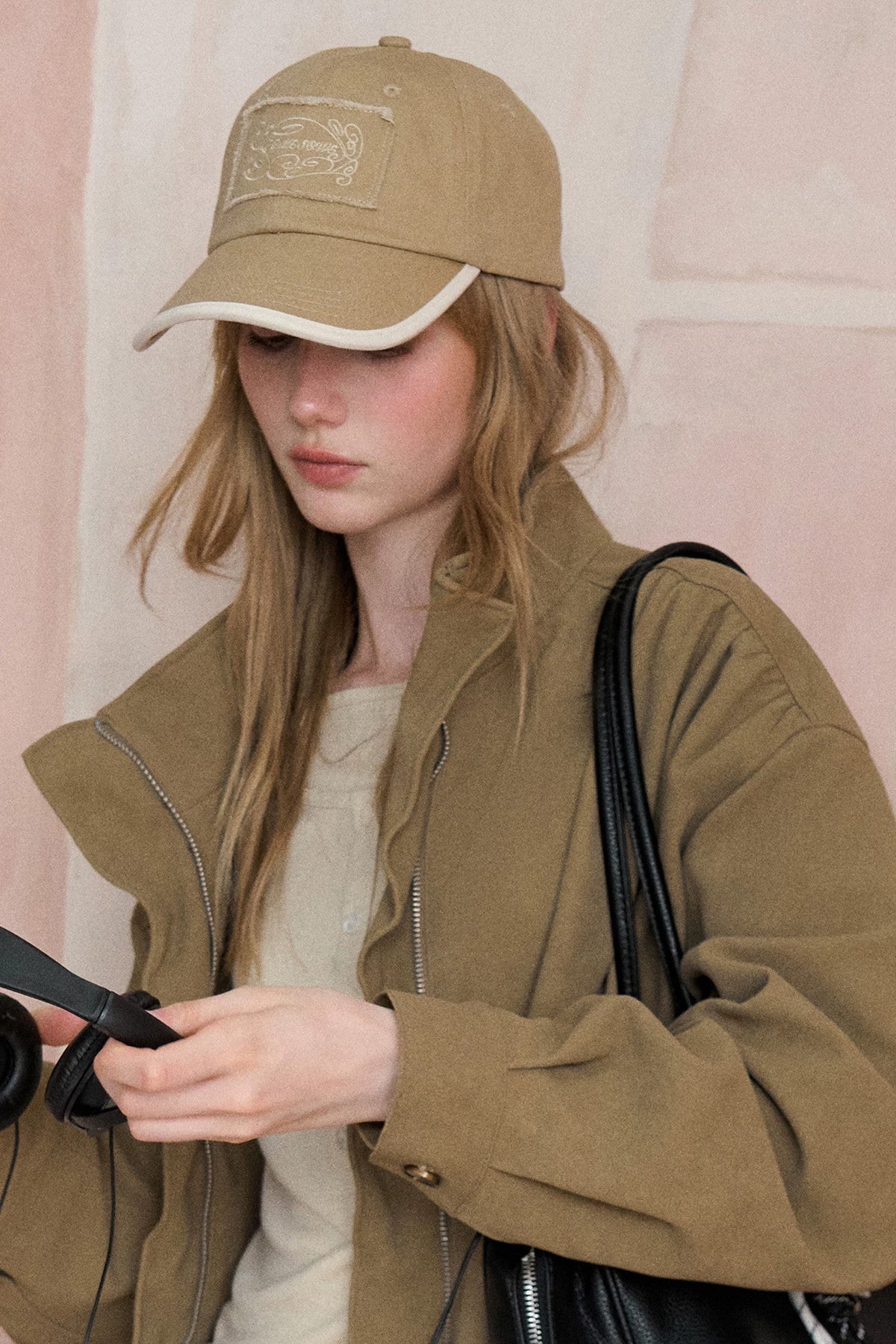 Color-Blocked Embroidered Baseball Cap