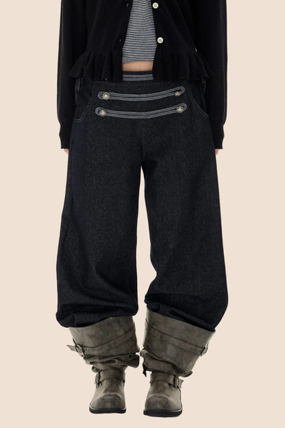 Straight Leg Denim Jeans