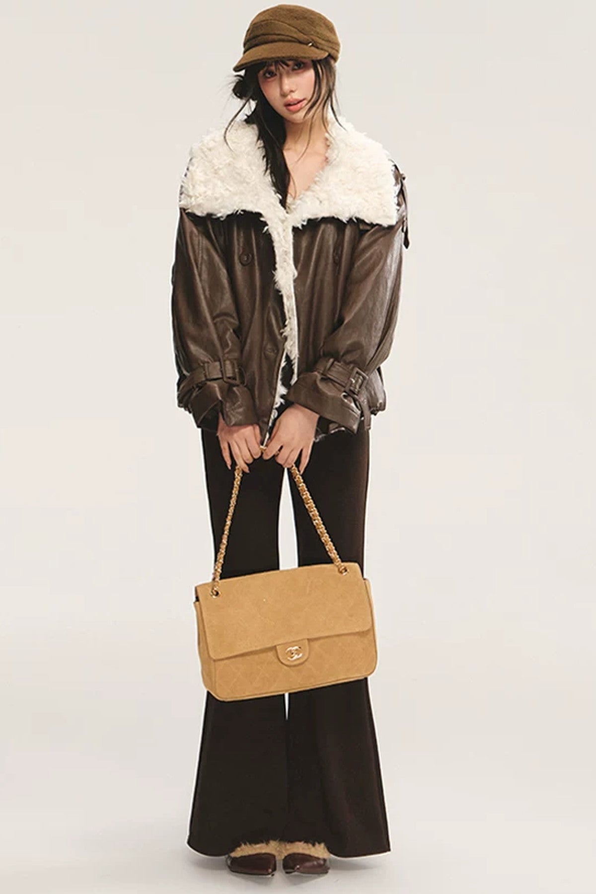 High-Waisted Slim-Fit Flared Pants